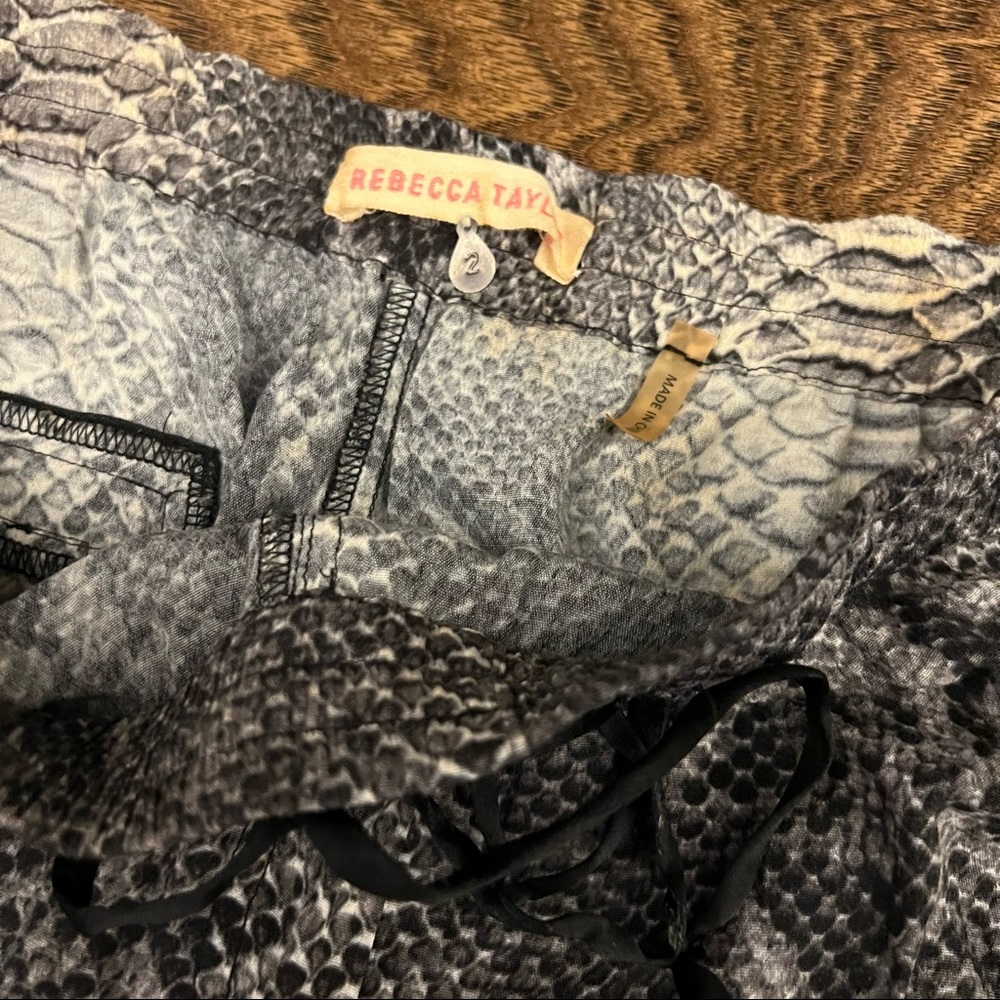 Rebecca Taylor Silk Python Print Drawstring Jogge… - image 6